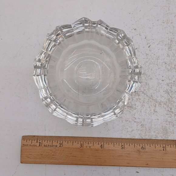 Vintage Rosenthal Crystal Egg Ashtray Bowl Trinket Dish 5" - Minor Chips - Picture 9 of 10